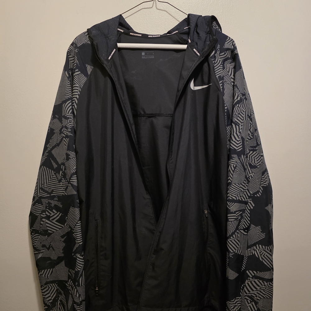 Nike Black Windbreaker with Tactical Design